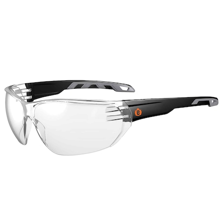 Ergodyne VALI, Safety Glasses, Clear Lens, Matte Black Frame, Frameless VALI